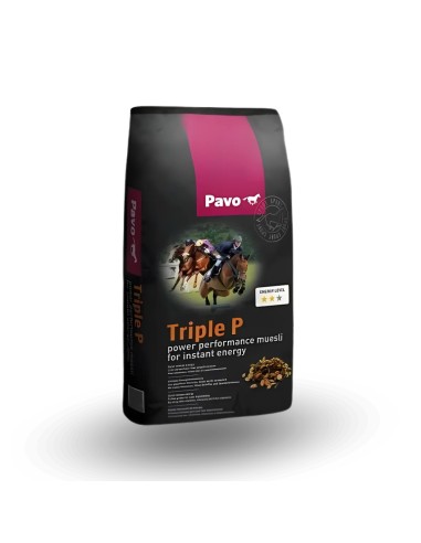 Muesli Energético para Caballos PAVO Triple P 15 Kg – para Esfuerzos Intensos y Competición